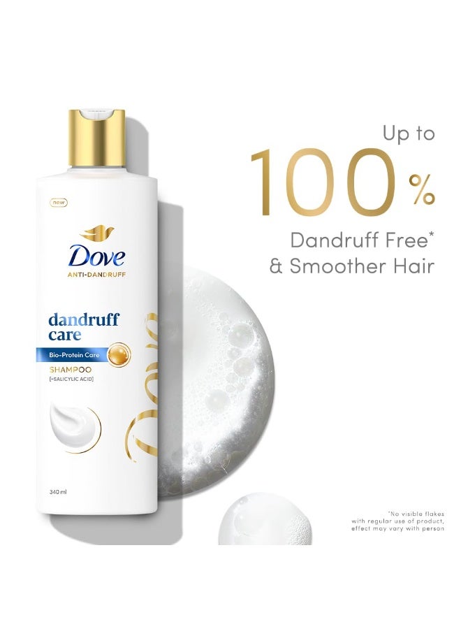 Dove Anti Dandruff Solutions Shampoo 340 ml|| Prevents Dandruff & Dry Scalp|| Mild Daily Shampoo for Smooth & Frizz Free Hair - For Men & Women - Image 2